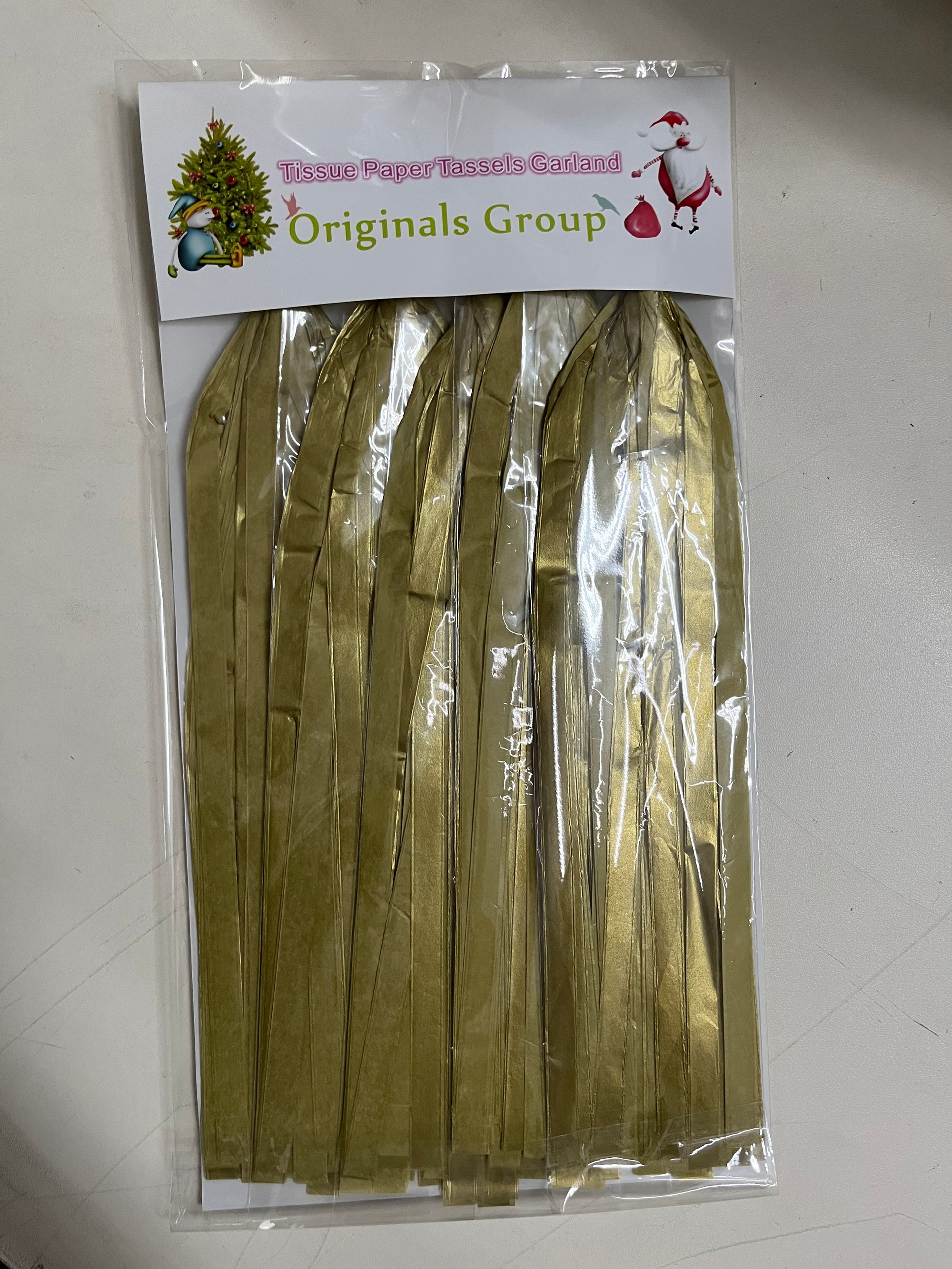 16 X Originals Group Gold Tissue Paper Tassels for Party Wedding Gold Garland Bunting Pom Pom - Originalsgroup