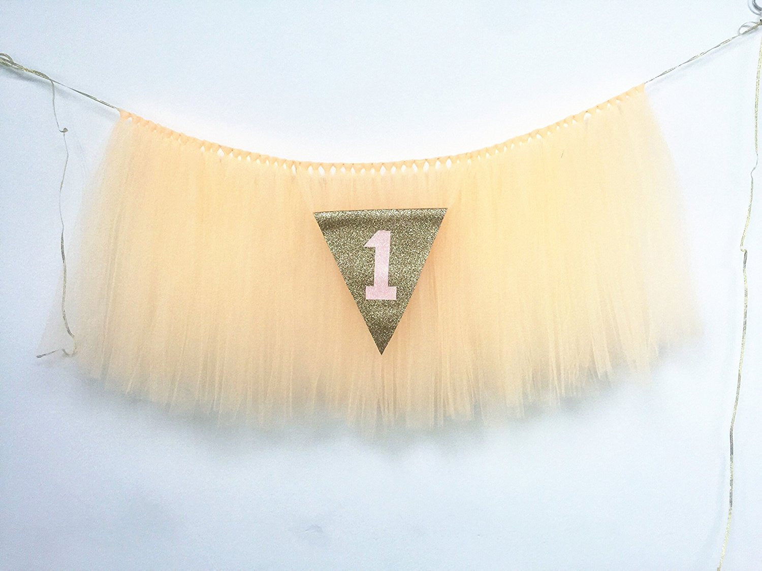 Originals Group 1st Birthday Peach Tutu for High Chair Decoration for Party Supplies - Originalsgroup