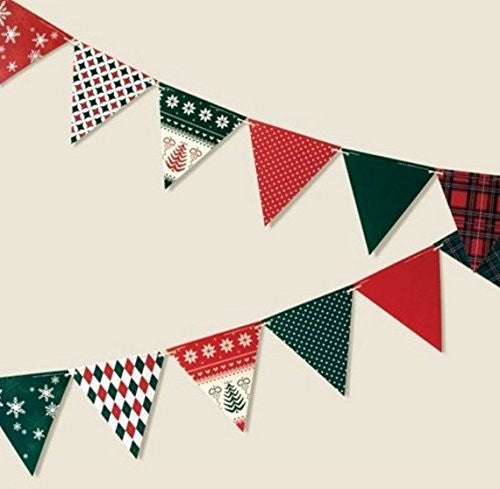 Merry Christmas Party Bunting Banner Gold Photo Booth Props Signs Garland Decoration by Originals Group - Originalsgroup
