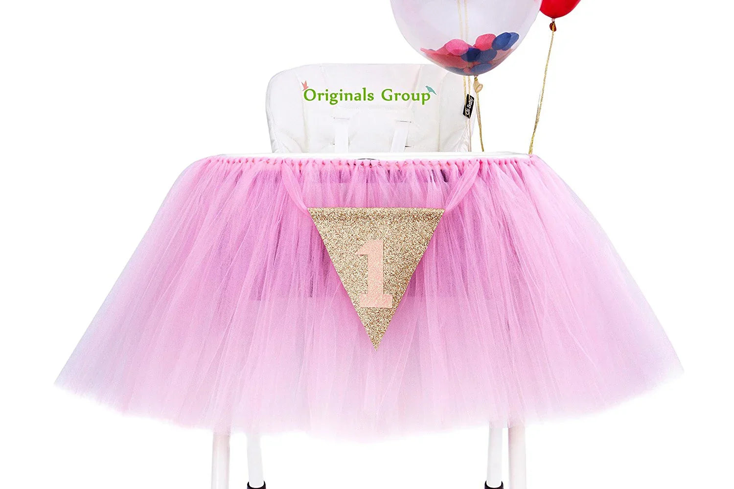 Originals Group 1st Birthday Pink Tutu for High Chair Decoration for Party Supplies - Originalsgroup