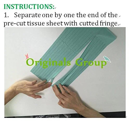 24 PCS Shinny Tissue Paper Tassels for Party Wedding Gold Garland Bunting Pom Pom - Originalsgroup