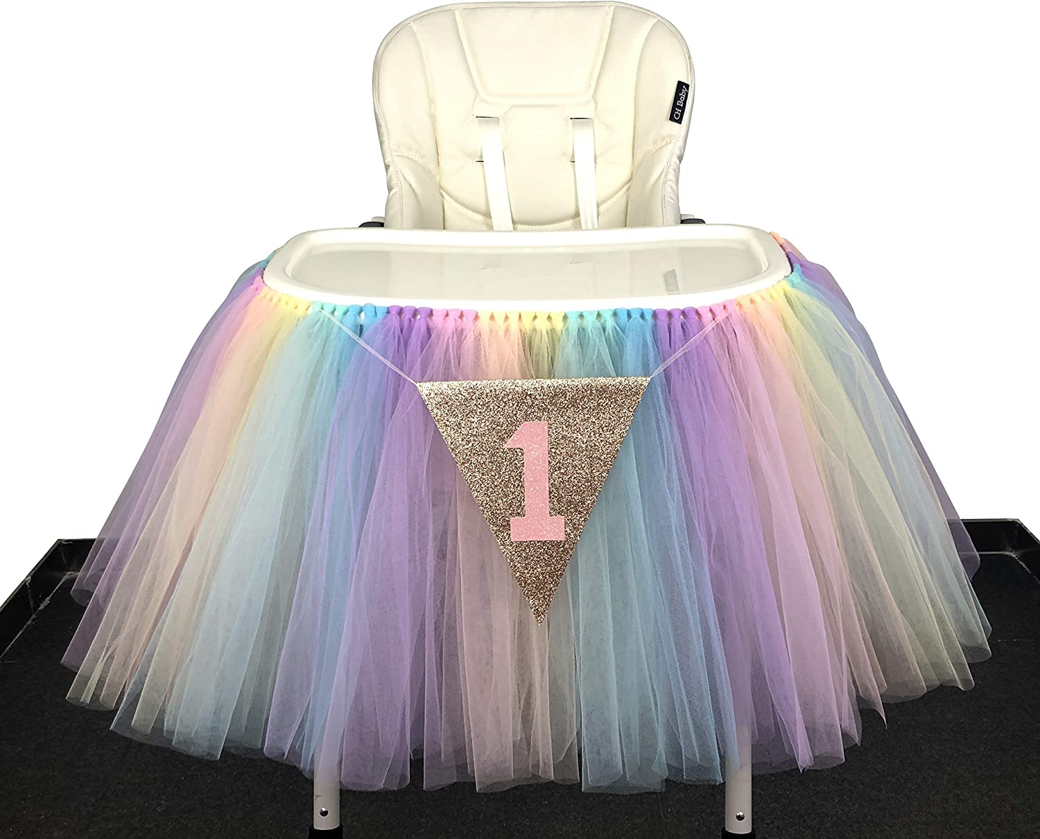 Originals Group 1st Birthday Originals Group 1st Birthday Frozen Tutu for High Chair Decoration for Party SuppliesTutu for High Chair Decoration for Party Supplies (Rainbow) - Originalsgroup