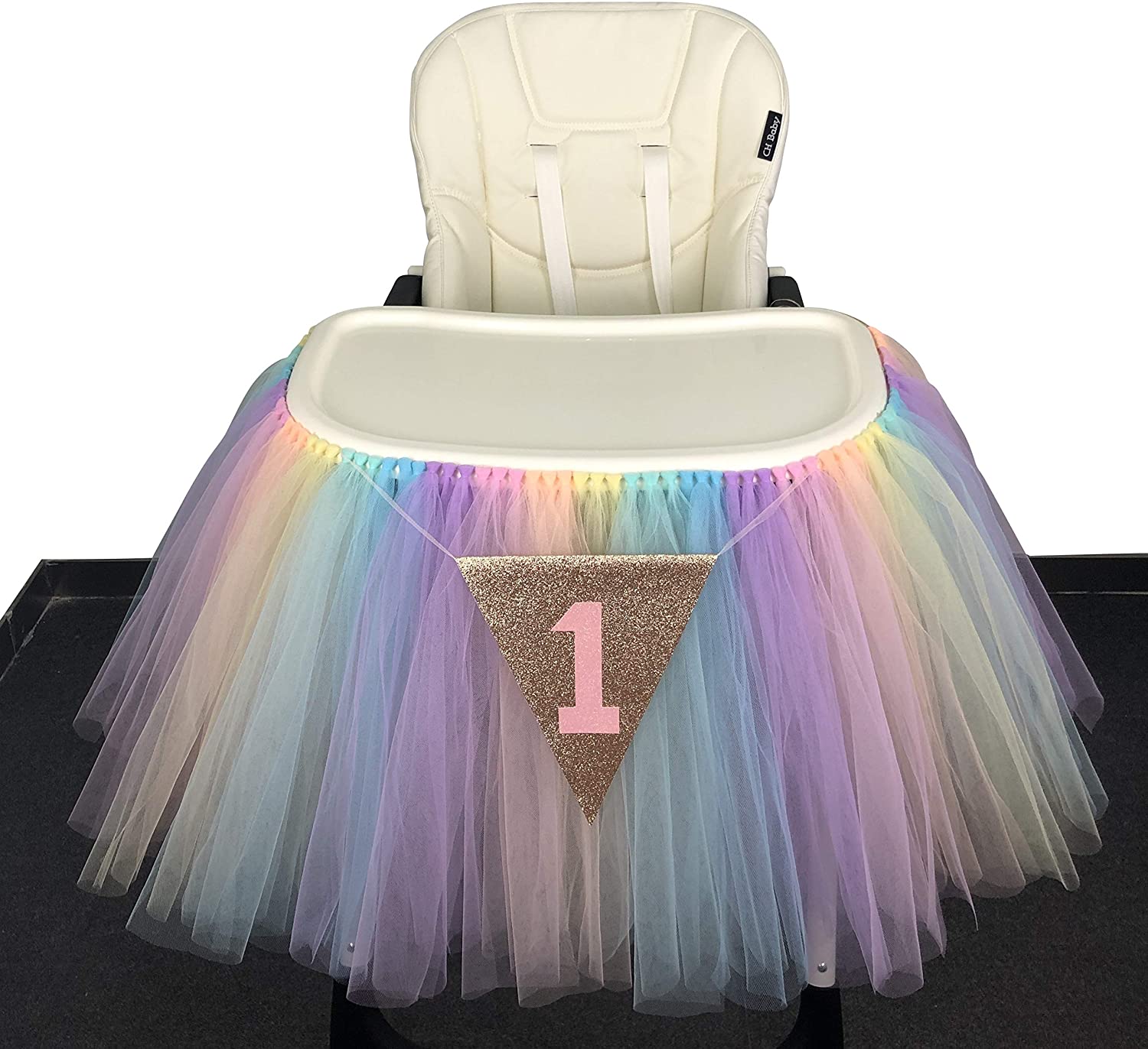 Originals Group 1st Birthday Originals Group 1st Birthday Frozen Tutu for High Chair Decoration for Party SuppliesTutu for High Chair Decoration for Party Supplies (Rainbow) - Originalsgroup
