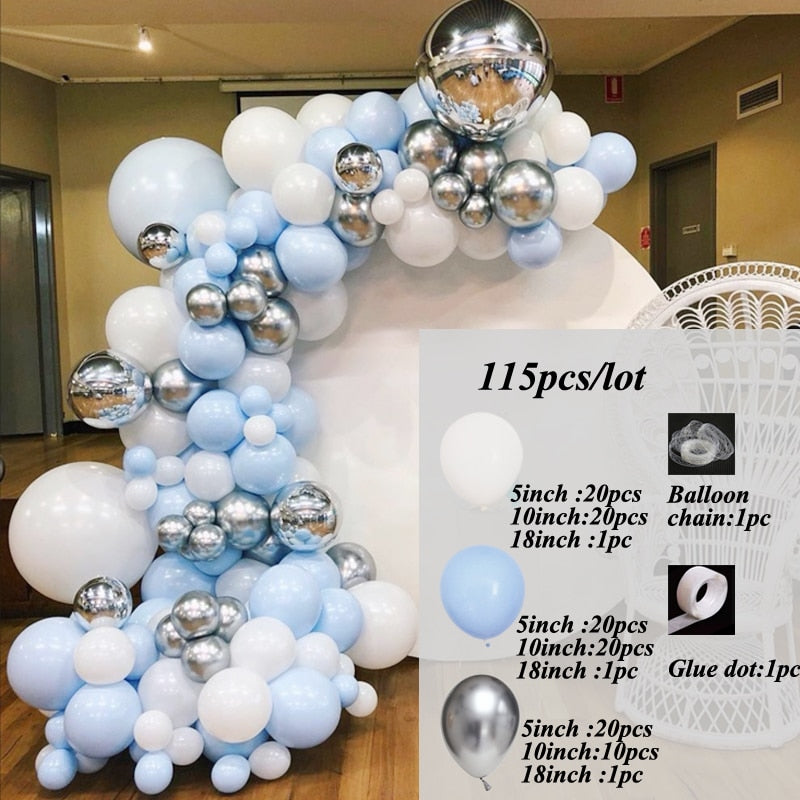 115pcs Balloon Arch Garland Rose Gold Chorme Metallic Balloons Pink Globos Happy Birthday Party Decorations Wedding Baby shower - Originalsgroup