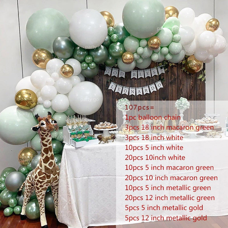 1set Retro Green Balloon Garland Arch Kit Avocado Green Balloon Wedding Birthday Party Decorations Baby Shower Kids Decoration - Originalsgroup