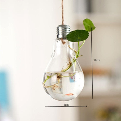 Home Decor Wedding Decoration Light Bulb Transparent Glass Vase Fashion Hydroponic Flower Vase Gifts Retro DIY - Originalsgroup