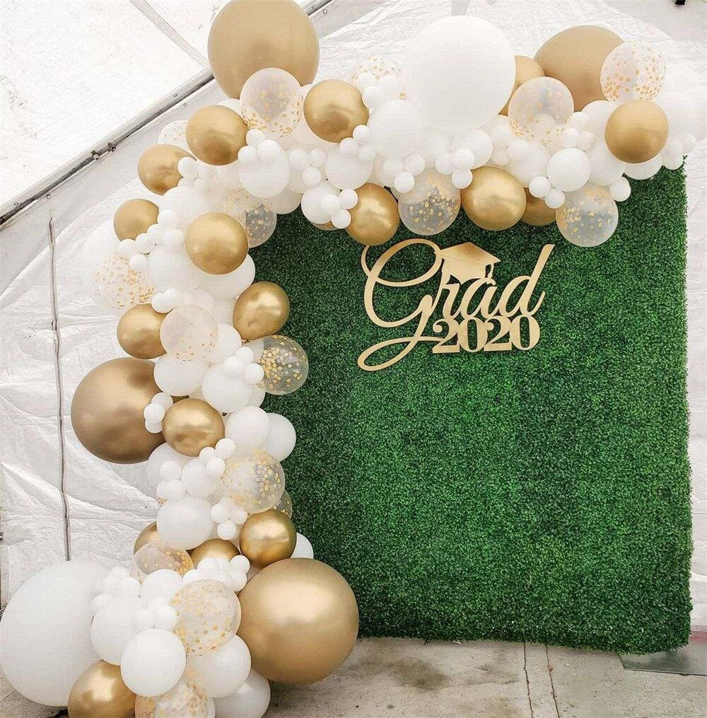White Gold Balloons Garland Arch Kit Chorme Gold Metal Polka Dot Latex Balloons Wedding Birthday Baby Shower Party Decorations - Originalsgroup