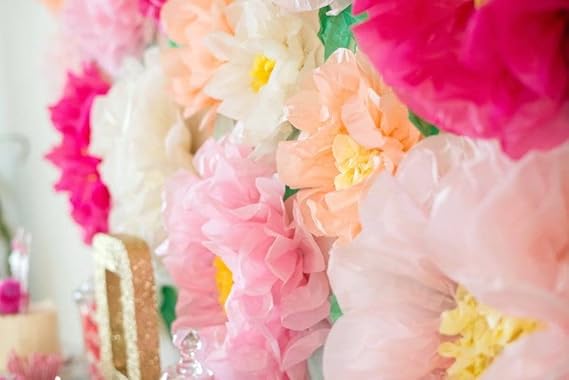 Colorful Fiesta Paper Flowers for Wall Fairy Birthday Decoration Carnival Party Backdrop Centerpiece Wedding Outdoor Spring Rainbow Pastel Classroom Photo Props Assorted Pom Poms - Originalsgroup