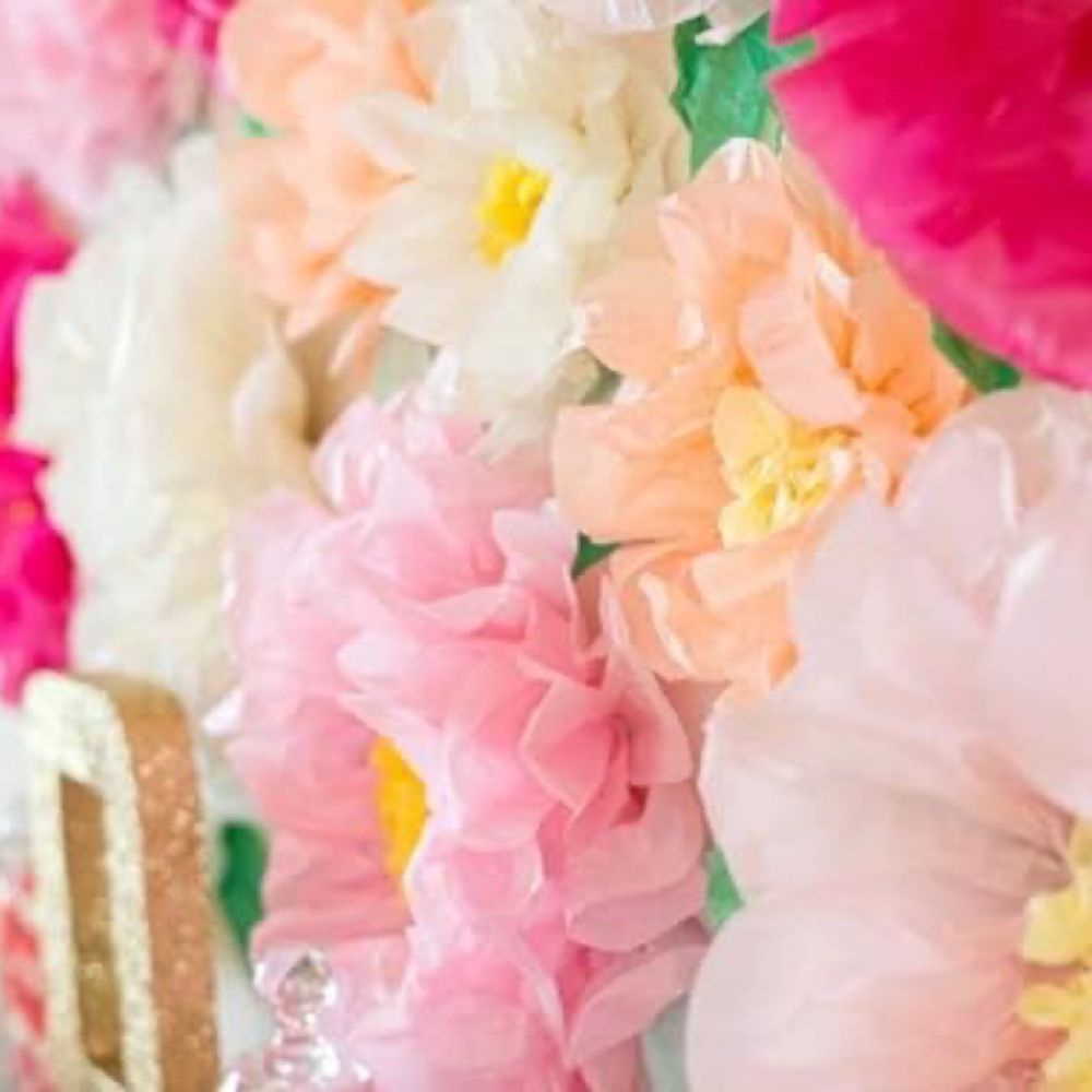 Colorful Fiesta Paper Flowers for Wall Fairy Birthday Decoration Carnival Party Backdrop Centerpiece Wedding Outdoor Spring Rainbow Pastel Classroom Photo Props Assorted Pom Poms - Originalsgroup