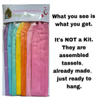 Pastel Rainbow Assembled Versatile and Reusable Tissue Paper Tassels Garland for Party Wedding Birthday Event Celebration Decor (16 Assembled tassels with string, already made and just ready to hang) - Originalsgroup