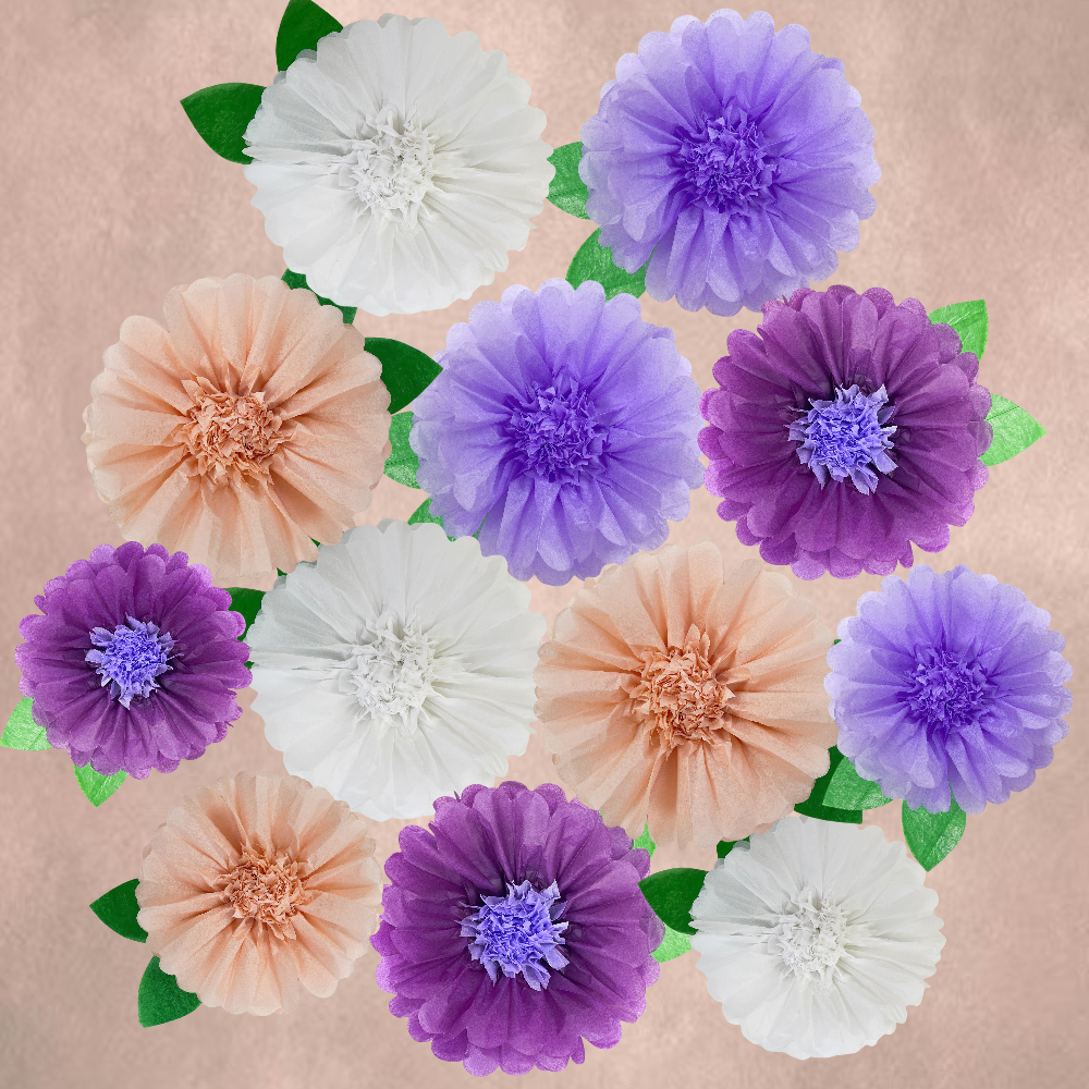 Colorful Fiesta Paper Flowers for Wall Fairy Birthday Decoration Carnival Party Backdrop Centerpiece Wedding Outdoor Spring Rainbow Pastel Classroom Photo Props Assorted Pom Poms - Originalsgroup