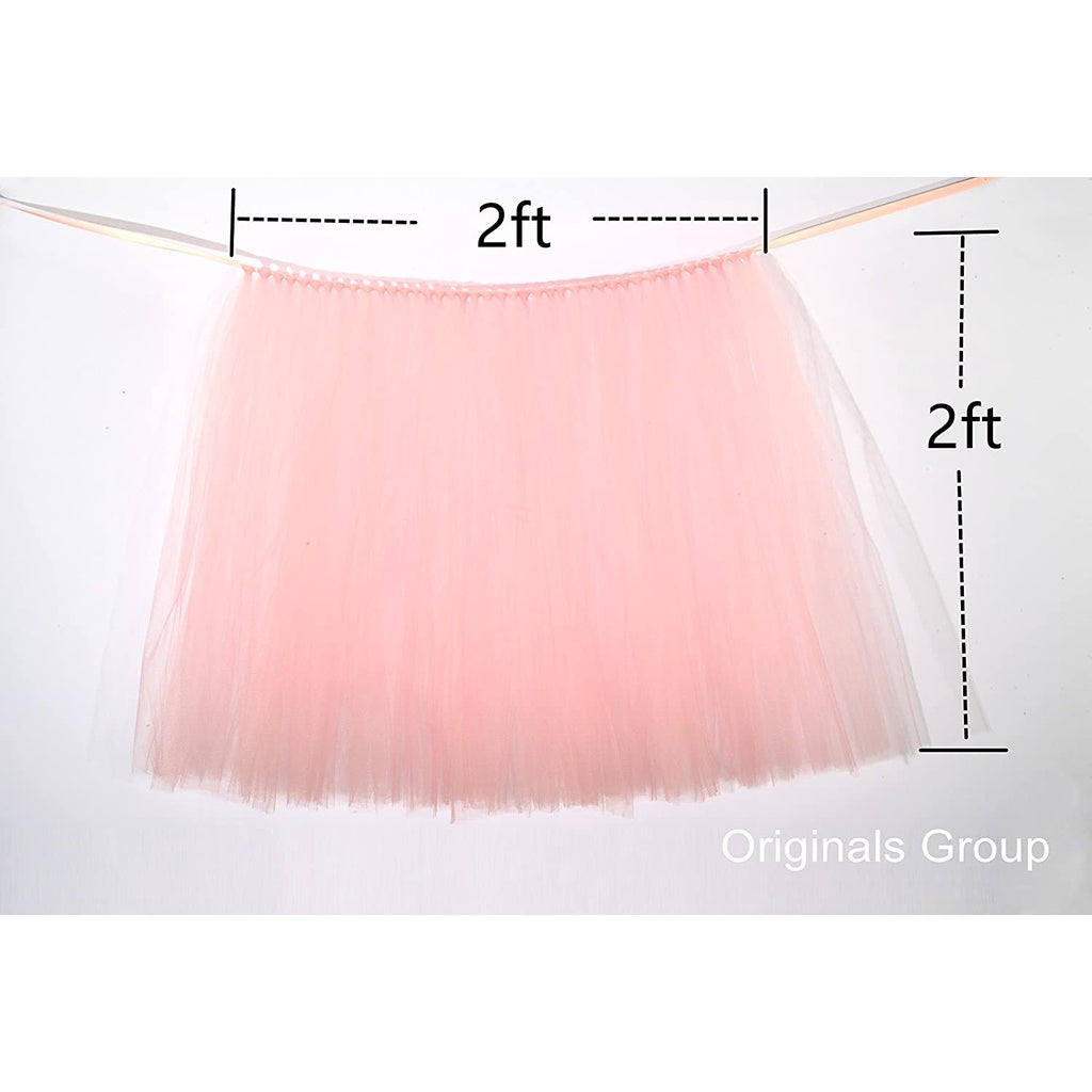 Originals Group Tulle Chair Tutu Skirt with Sash Bow Chair Covers for Wedding, Party Supplies Decor - Originalsgroup