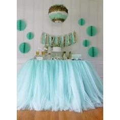 Originals Group Tutu Table Skirt, Mint Green Tulle Tutu Table Skirt Decor,Birthday Event Wedding Party Decoration (Mint) - Originalsgroup