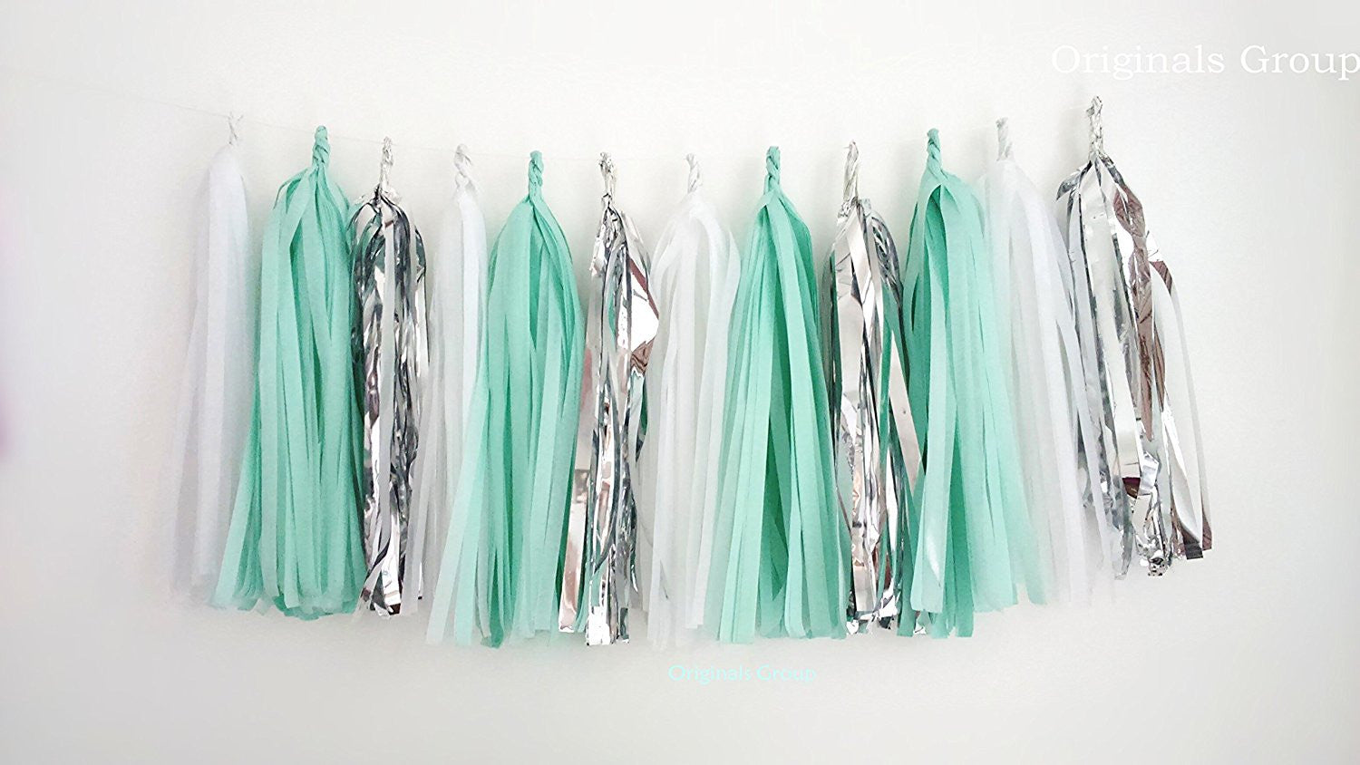 12 X Tissue Paper Tassels for Party Wedding Gold Garland Bunting Pom Pom - Originalsgroup