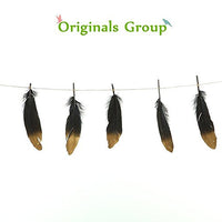 Gold feather garland for party wedings baby shower events decorations (Black+Gold) - Originalsgroup