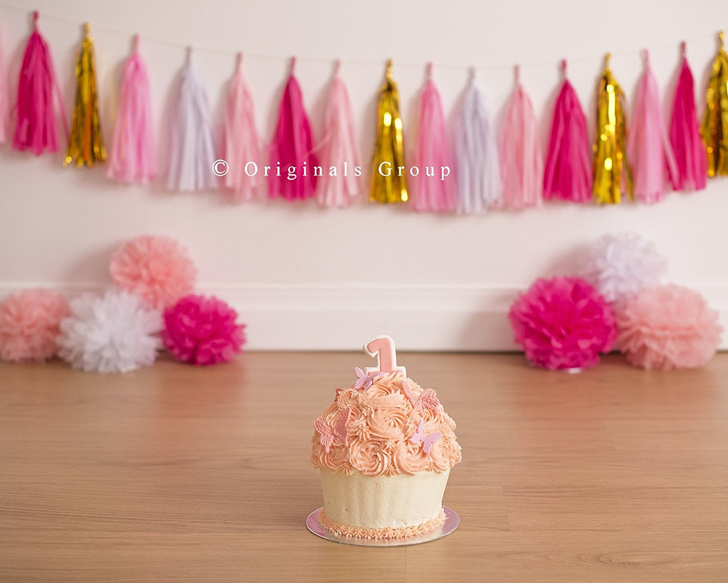 20 X Baby Pink Tissue Paper Tassels for Party Wedding Garland Bunting Pom Pom - Originalsgroup