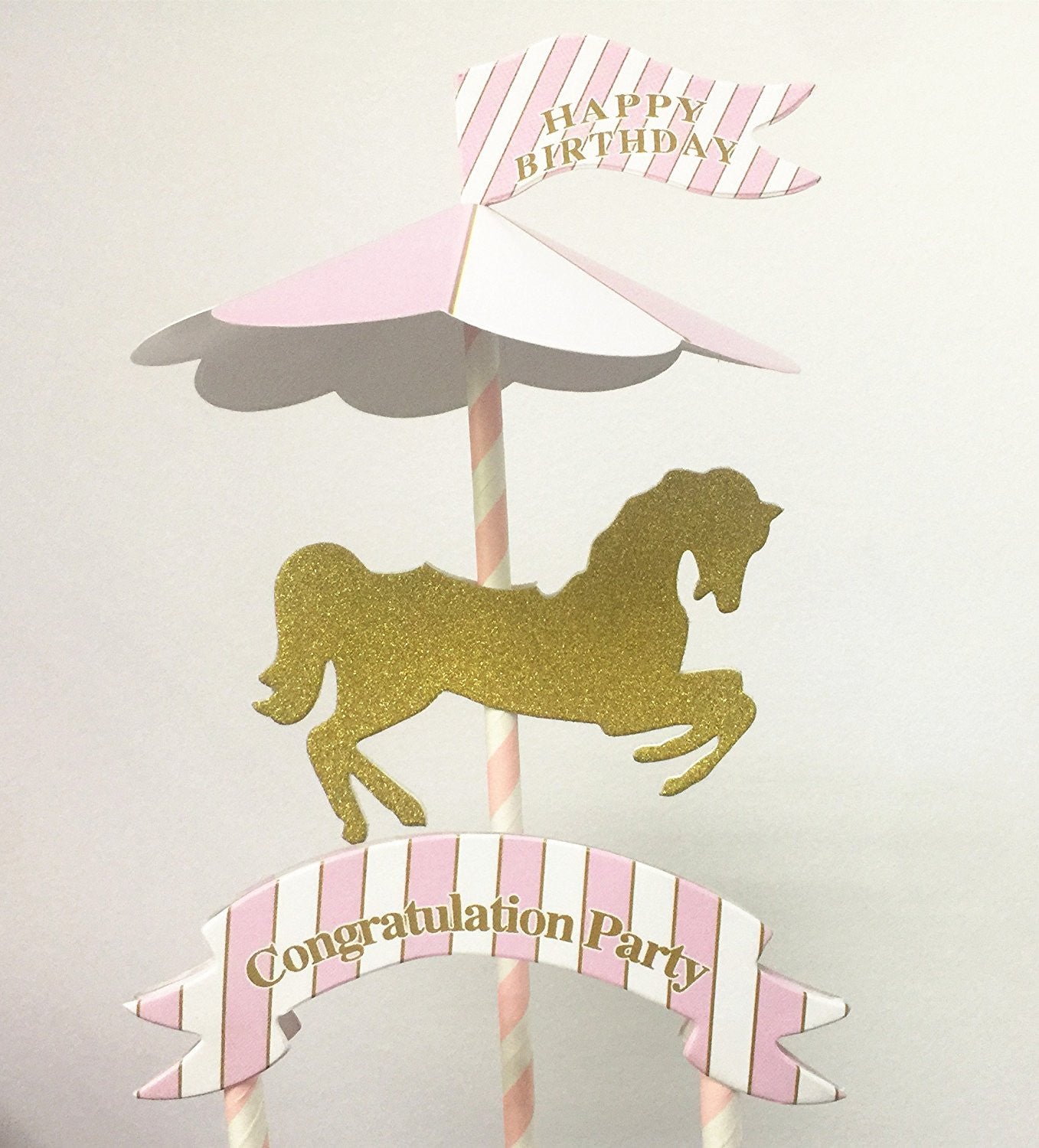 Baby Birthday "Happy Birthday" Cake Bunting Banner Topper for Sparkle Party Birthday Cake - Originalsgroup