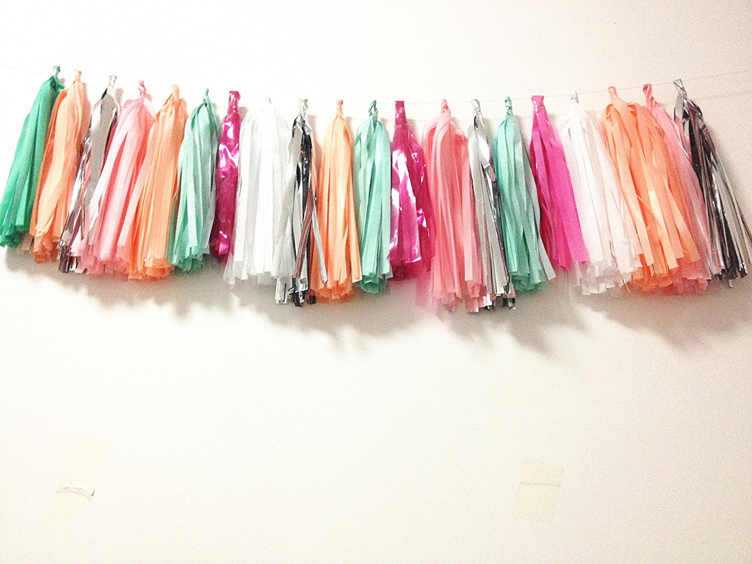 24 PCS Rainbow Tissue Paper Tassels for Party Wedding Gold Garland Bunting Pom Pom - Originalsgroup