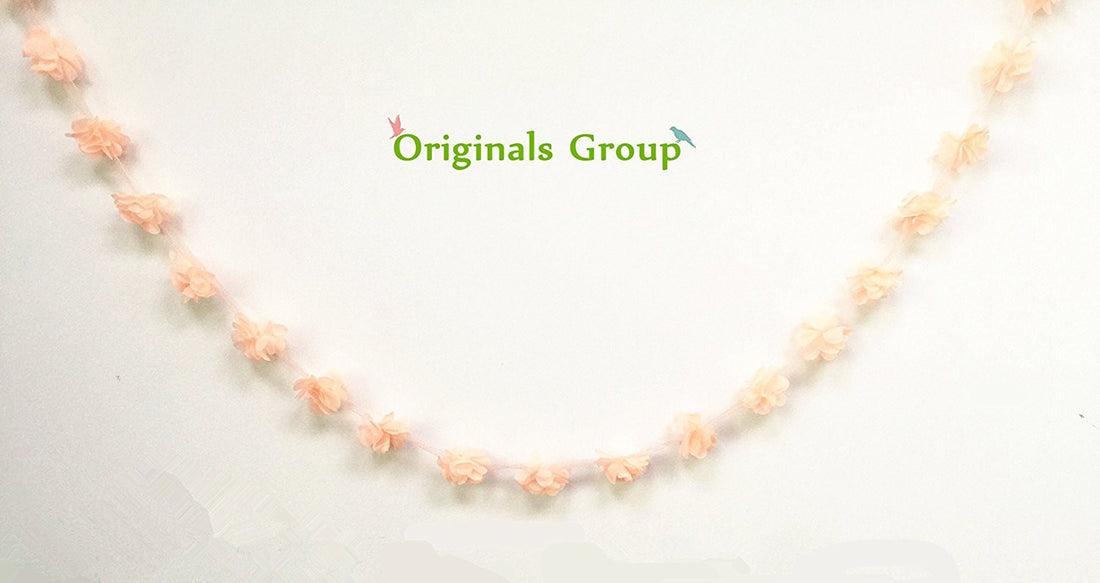6 Feet Originals Group Apricot Pom Poms Tassels Garland for Party Wedding Bunting - Originalsgroup