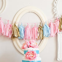 16 X Originals Group Baby Pink Blue Gold Tissue Paper Tassels for Party Wedding Gold Garland Bunting Pom Pom - Originalsgroup