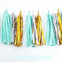 16 X Tissue Paper Tassels for Party Wedding Gold Garland Bunting Pom Pom - Originalsgroup