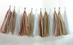 (Tassels Ship Assembled and Ready to Hang) 12 X Camel Tissue Paper Tassels for Party Wedding Gold Garland Bunting Pom Pom - Originalsgroup
