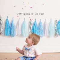 16 X Blue Tissue Paper Tassels for Party Wedding Gold Garland Bunting Pom Pom - Originalsgroup