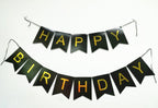 Originals Group Black Gold Foiled Star Happy Birthday Bunting Banner for Party Decorations - Originalsgroup