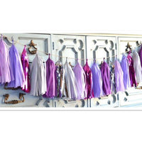 24 PCS Originals Group Purple Lavender Lilac White Shinny Purple Tissue Paper Tassels for Party Wedding Gold Garland Bunting Pom Pom - Originalsgroup