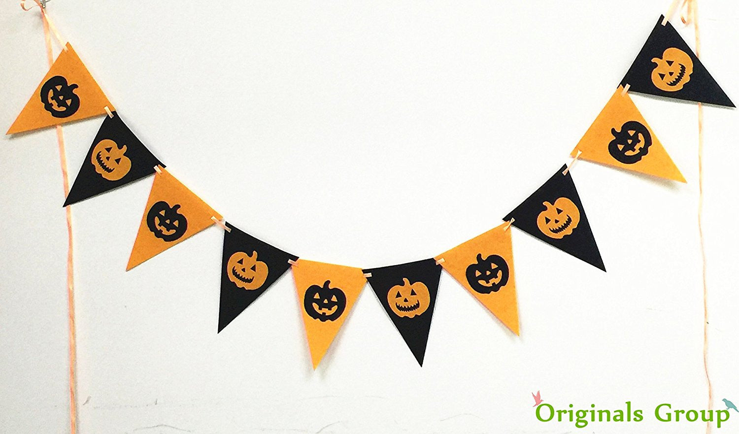 5 feet Halloween Garlands for Party Event Decorations Orange Black Garland Bunting Pom Pom - Originalsgroup
