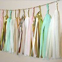 24 X Design Tissue Paper Tassels for Party Wedding Gold Garland Bunting Pom Pom - Originalsgroup