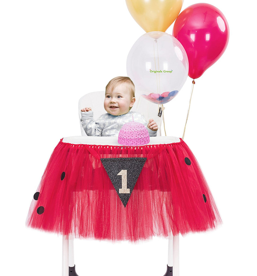 Originals Group 1st Birthday Originals Group 1st Birthday Frozen Tutu for High Chair Decoration for Party SuppliesTutu for High Chair Decoration for Party Supplies (Ladybird) - Originalsgroup