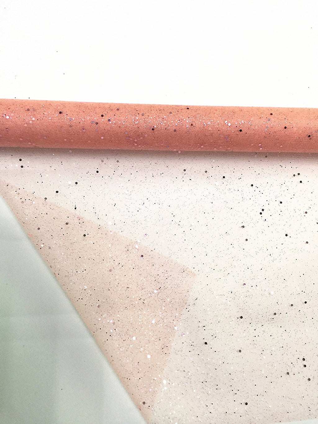 Colored Champagne Gold Coral Pink Sparkling Tulle Roll 19" X 5yd - Fabric by Originals Group (Gold) - Originalsgroup