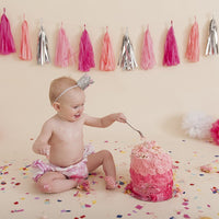 16 x Baby Pink TISSUE PAPER TASSELS for Party Wedding gold Garland Bunting Pom Pom - Originalsgroup