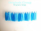 15 X Aqua Tissue Paper Tassels for Party Wedding Gold Garland Bunting Pom Pom - Originalsgroup
