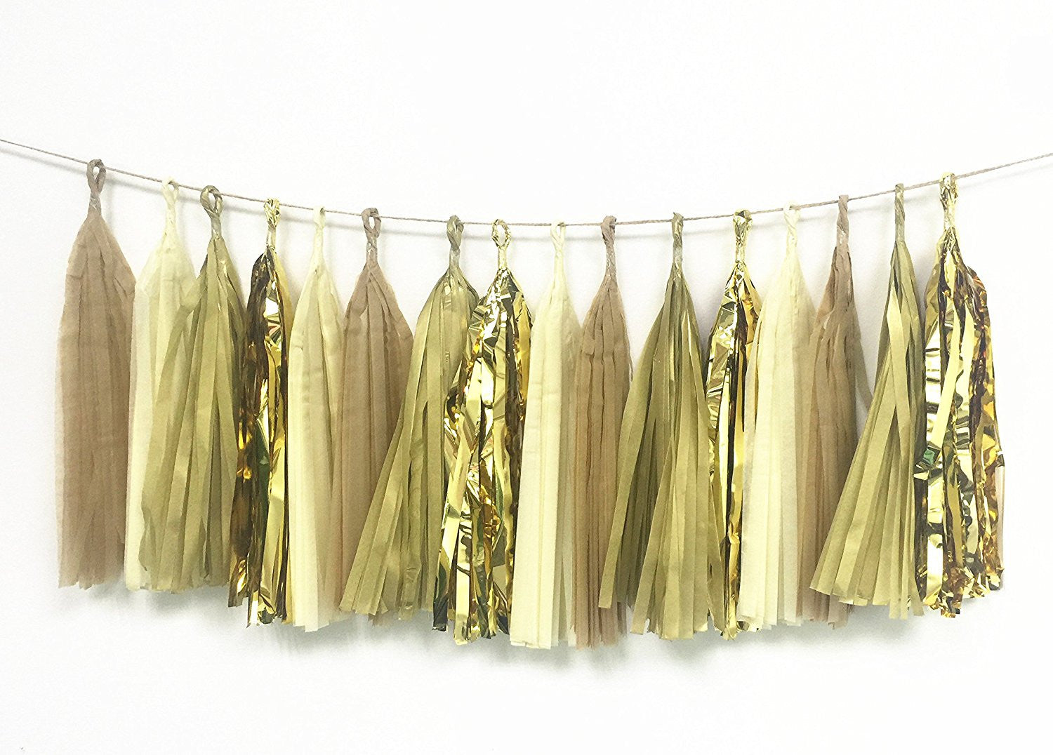 16 X Originals Group Gold Tissue Paper Tassels for Party Wedding Gold Garland Bunting Pom Pom - Originalsgroup