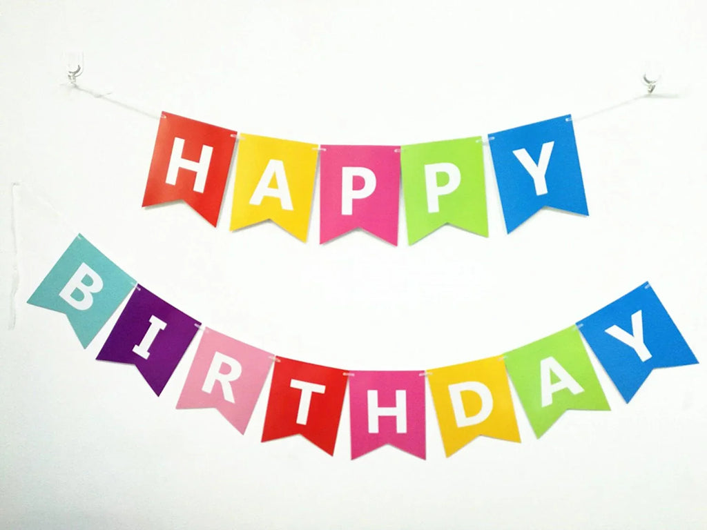 Originals Group Rainbow Foiled Star Happy Birthday Bunting Banner for Party Decorations - Originalsgroup