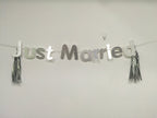 Originals Group Silver Foiled Just Married Bunting Banner for Weddings Decorations - Originalsgroup