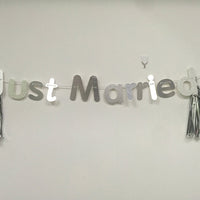 Originals Group Silver Foiled Just Married Bunting Banner for Weddings Decorations - Originalsgroup