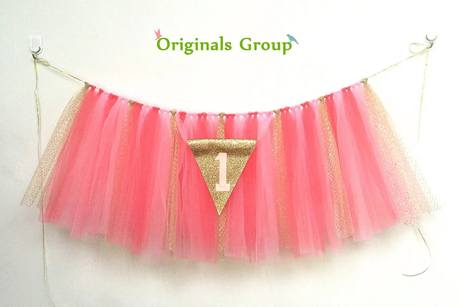 Originals Group 1st Birthday Pink Gold Tutu for High Chair Decoration for Party Supplies - Originalsgroup