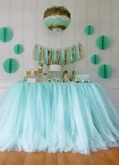 Originals Group Tutu Table Skirt , Mint Tulle Tutu Table Skirt Decor, Birthday Event Wedding Party Decoration (Mint) - Originalsgroup