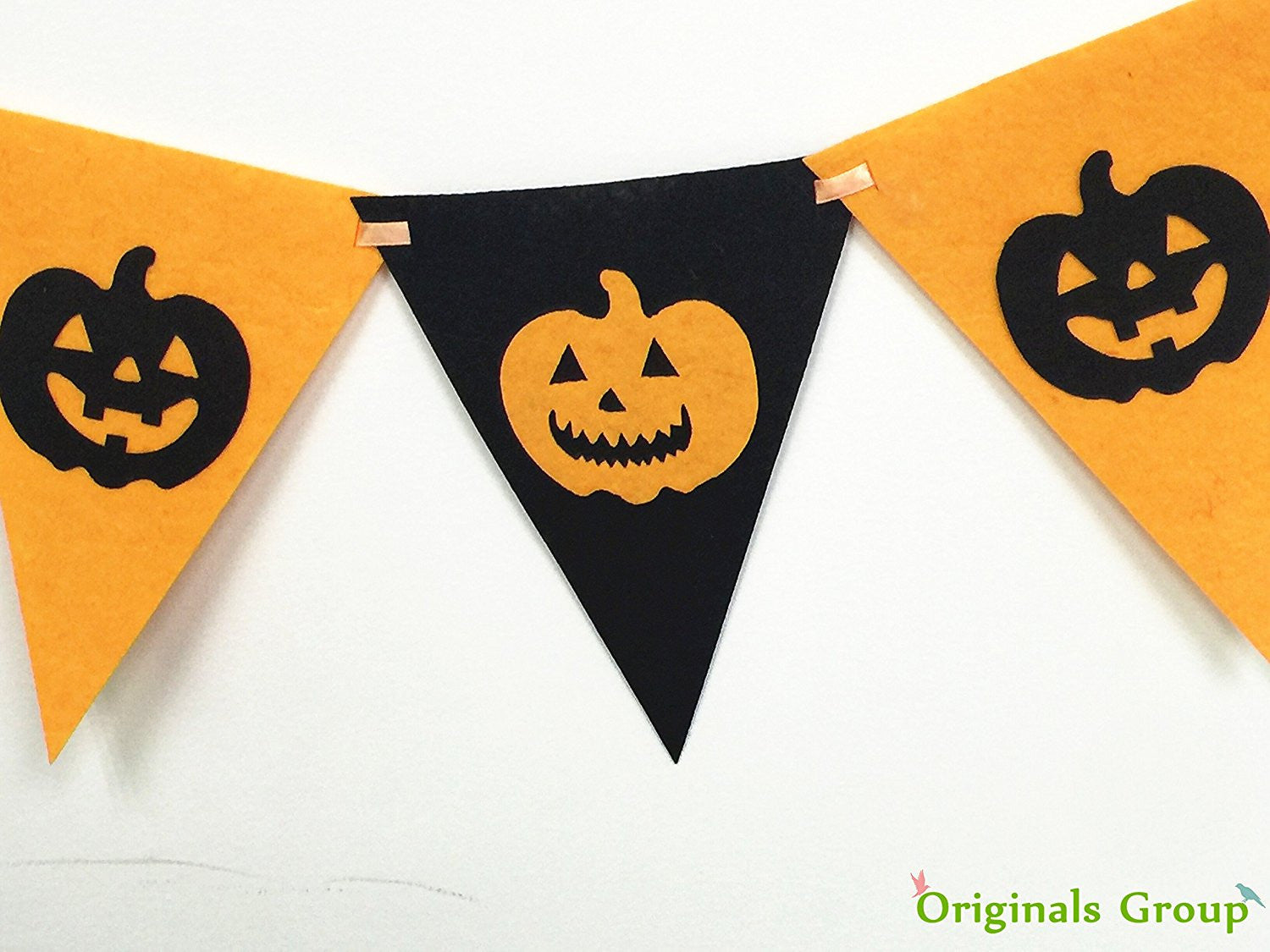 5 feet Halloween Garlands for Party Event Decorations Orange Black Garland Bunting Pom Pom - Originalsgroup