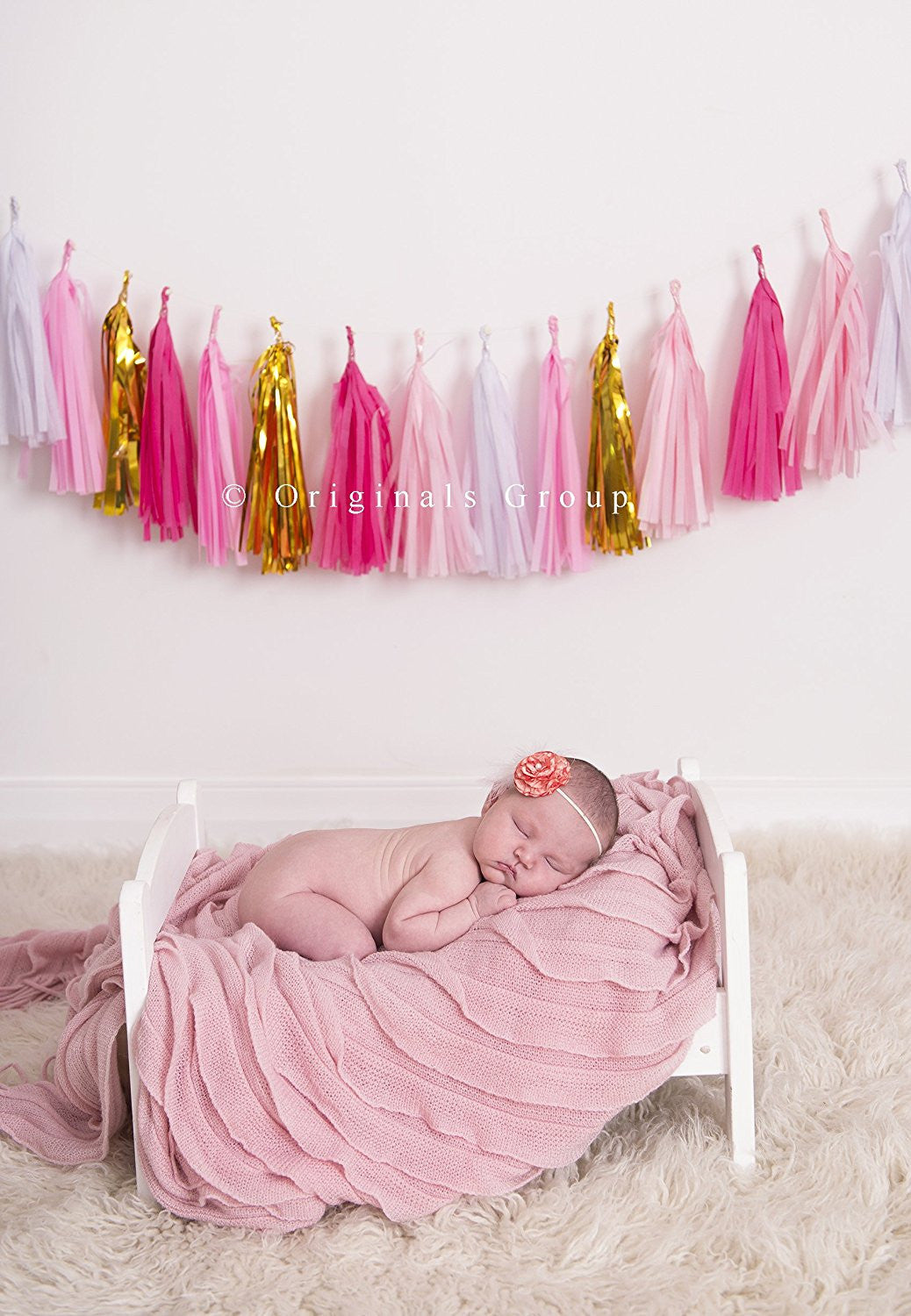 20 X Baby Pink Tissue Paper Tassels for Party Wedding Garland Bunting Pom Pom - Originalsgroup