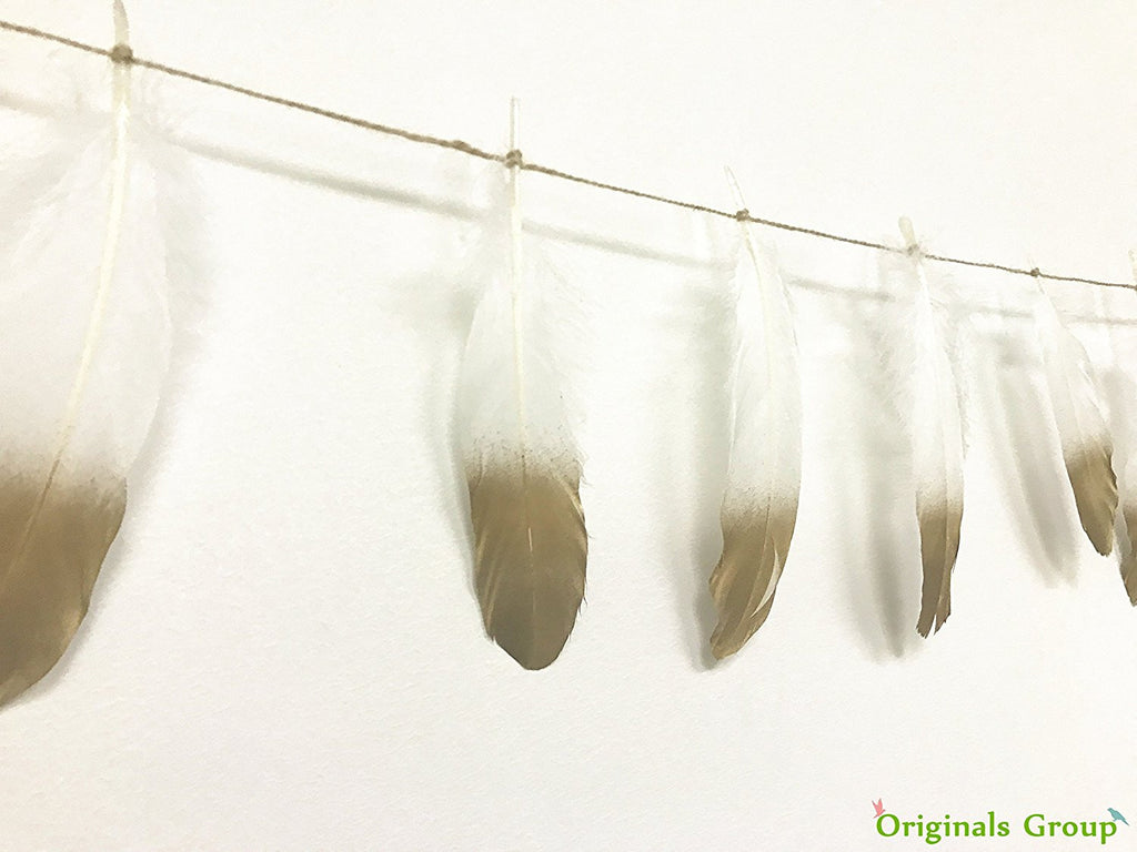 Gold feather garland for party wedings baby shower events decorations (White+Gold) - Originalsgroup