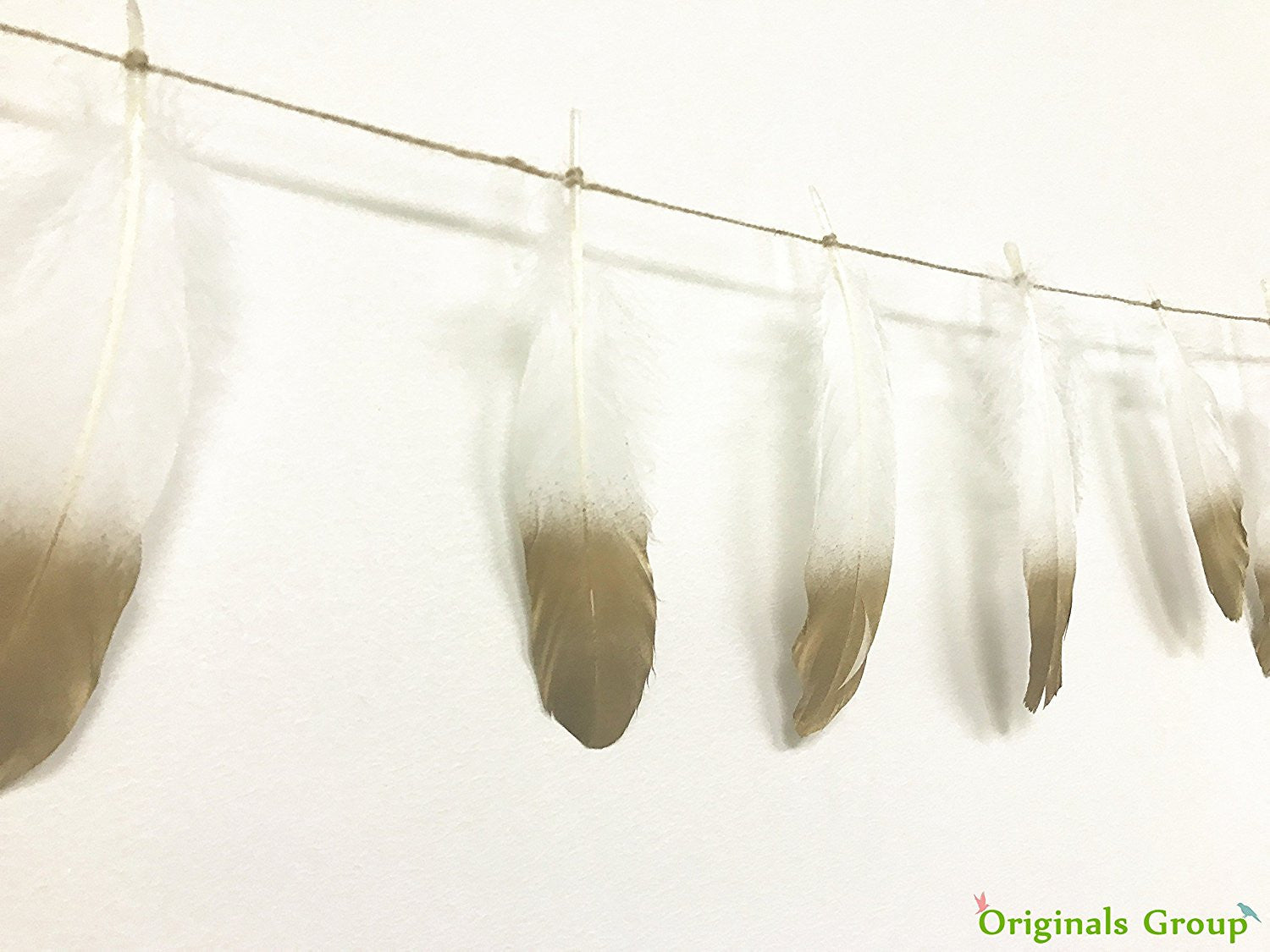 Gold feather garland for party wedings baby shower events decorations (White+Gold) - Originalsgroup