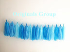 15 X Aqua Tissue Paper Tassels for Party Wedding Gold Garland Bunting Pom Pom - Originalsgroup