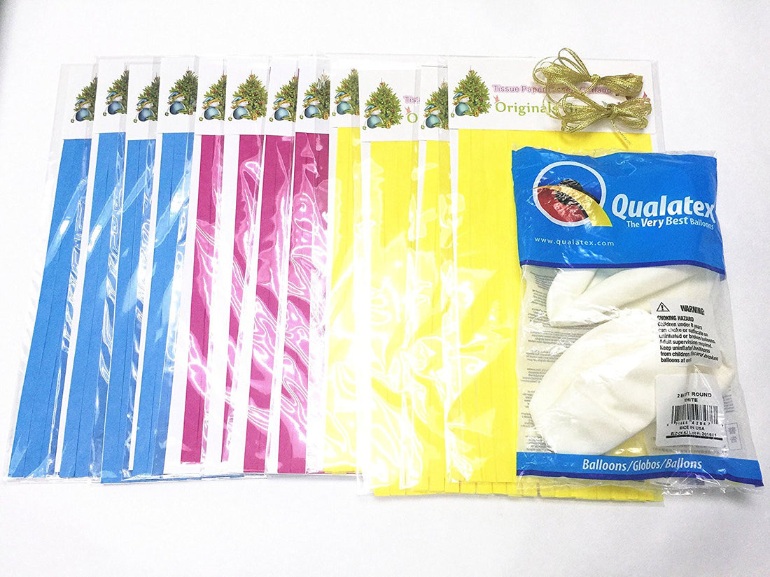 20 Rainbow Tassels Tail Garland with 90cm / 3ft Jumbo Balloon Giant Balloon for Party Bunting - Originalsgroup