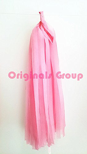 16 X Hot Pink Tissue Paper Tassels for Party Wedding Gold Garland Bunting Pom Pom - Originalsgroup