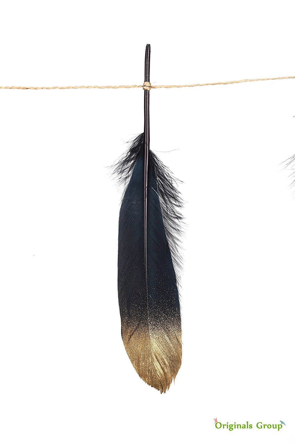 Gold feather garland for party wedings baby shower events decorations (Black+Gold) - Originalsgroup