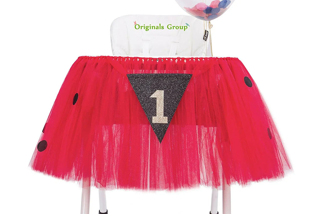 Originals Group 1st Birthday Originals Group 1st Birthday Frozen Tutu for High Chair Decoration for Party SuppliesTutu for High Chair Decoration for Party Supplies (Ladybird) - Originalsgroup